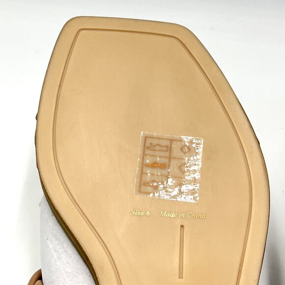 Dolce‎ Vita Size 6 Vegan Leather Beige Tan Nude Braided Woven Flat Sandals Shoes - Picture 10 of 13